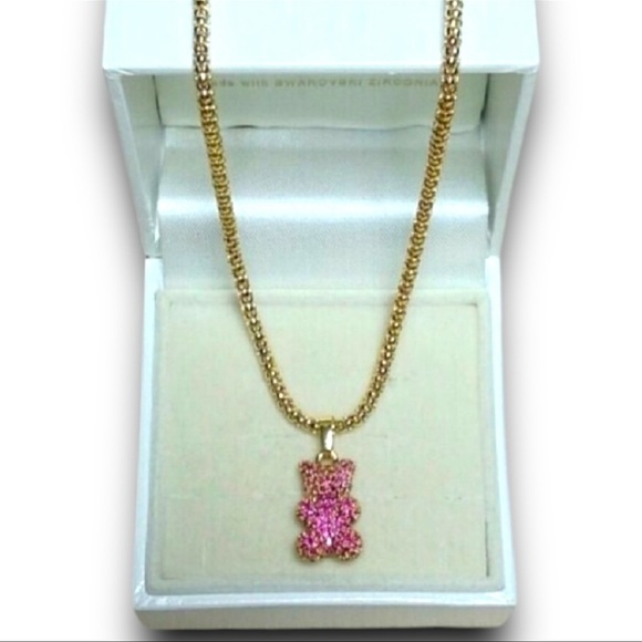 Gummy Bear Pendant Pink with Gold Chain - Picture 1 of 1